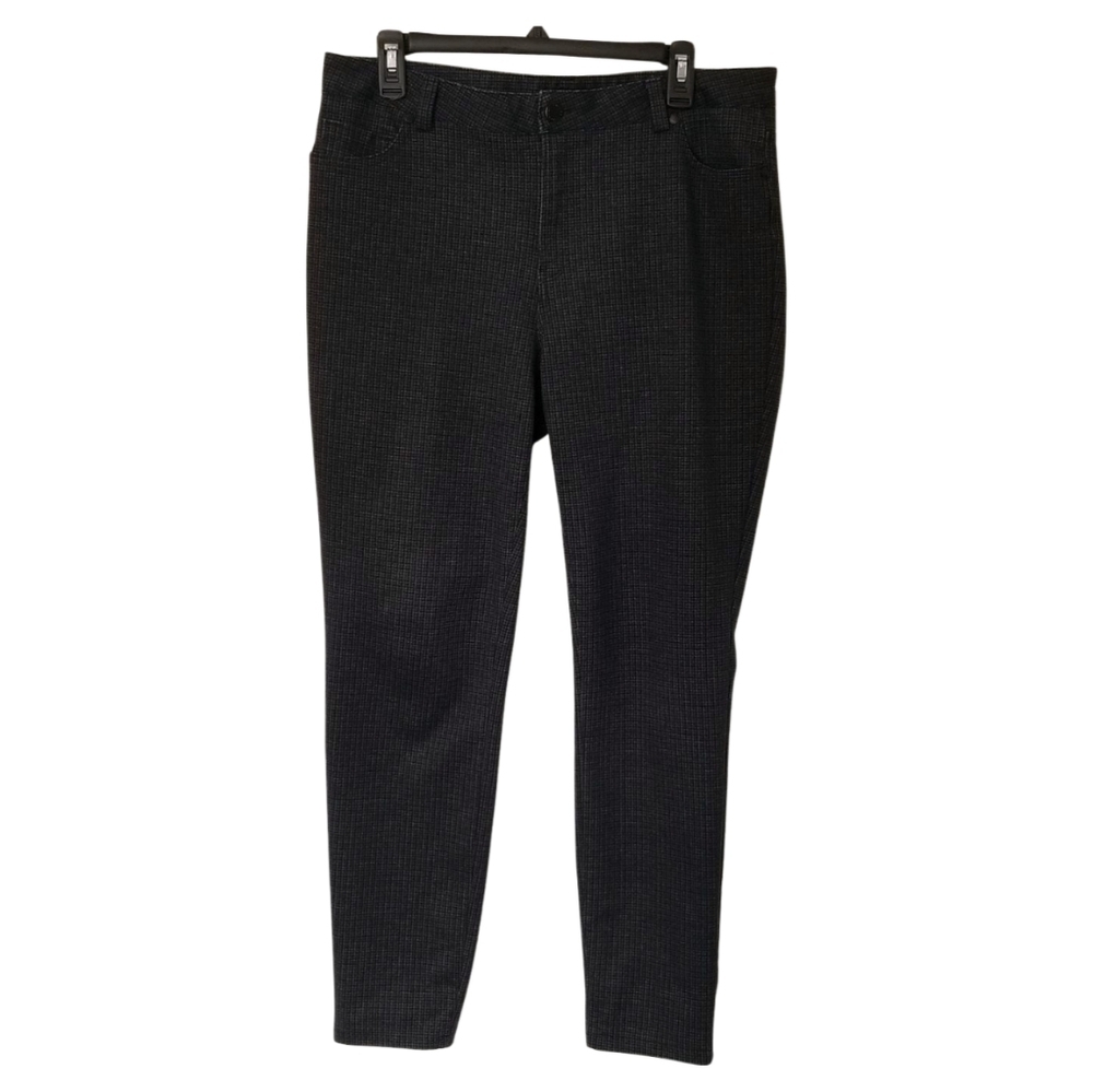 Karl Lagerfeld Gray Checkered Pants Mid rise Slim Fit - Picture 5 of 6